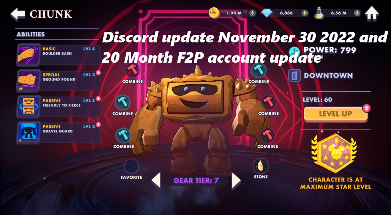 Disney Sorcerer's Arena- November 30 2022 discord update and 20 month f2p account update.