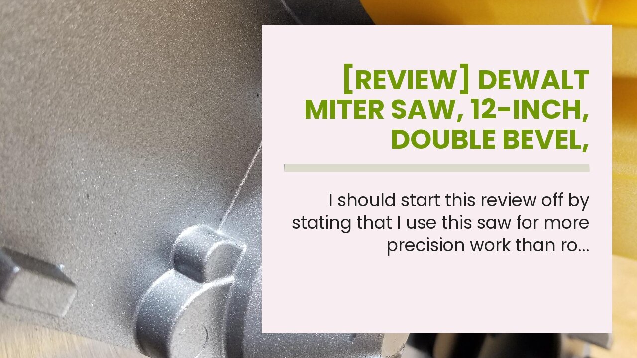 [REVIEW] DEWALT Miter Saw, 12-Inch, Double Bevel, Compound, XPS Cutline, 15-Amp (DWS716XPS)