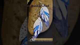 CHERUB, 2 inch, leather feather earrings