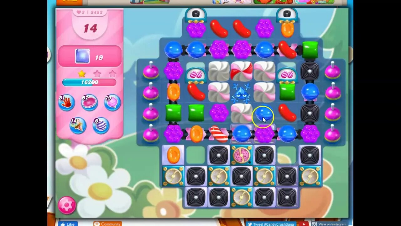 Candy Crush Level 3482 Talkthrough, 20 Moves 0 Boosters