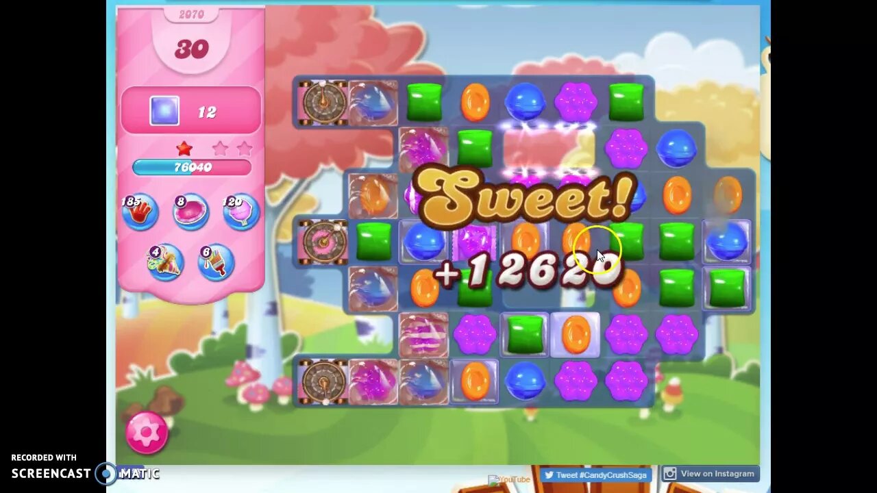 Candy Crush Level 2070 Audio Talkthrough, 3 Stars 0 Boosters