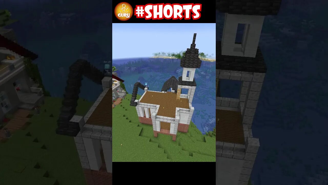 Modern house with tower in Minecraft #short #shorts