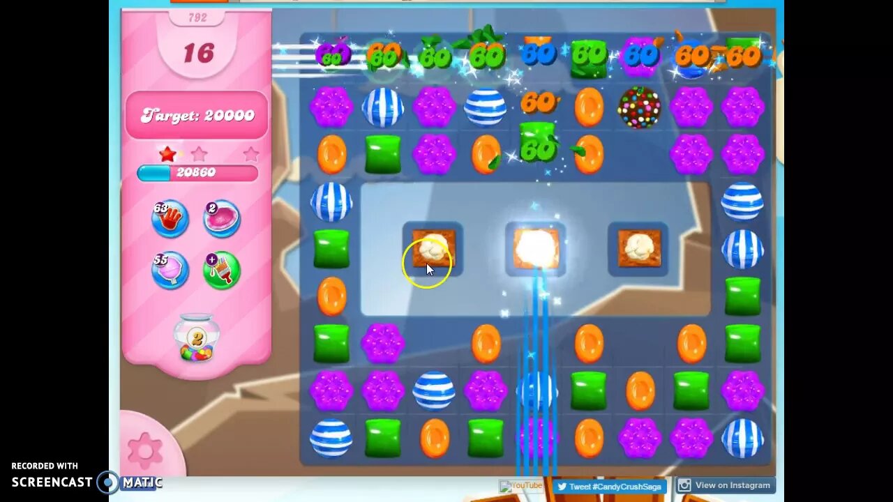 Candy Crush Level 792 Audio Talkthrough, 2 Stars 0 Boosters