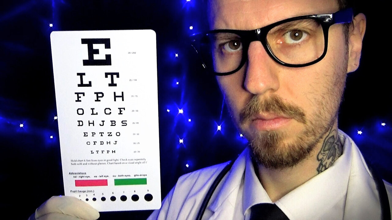 ASMR EYE EXAM - LIGHT INSPECTION - EYE CHART - ROLEPLAY FOR SLEEP