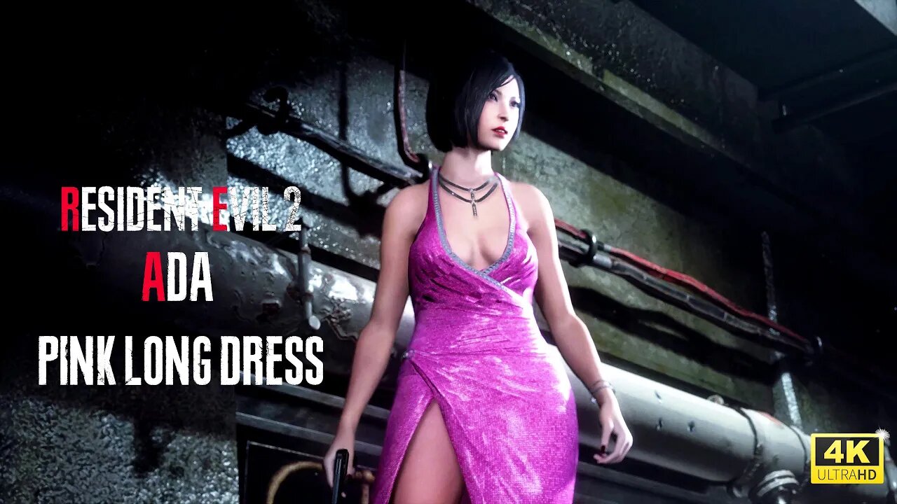 Resident Evil 2 Remake Ada Pink Long Dress Mod [4K]