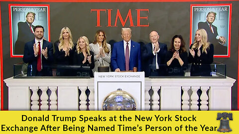 Donald Trump Speaks at the New York Stock Exchange After Being Named Time’s Person of the Year