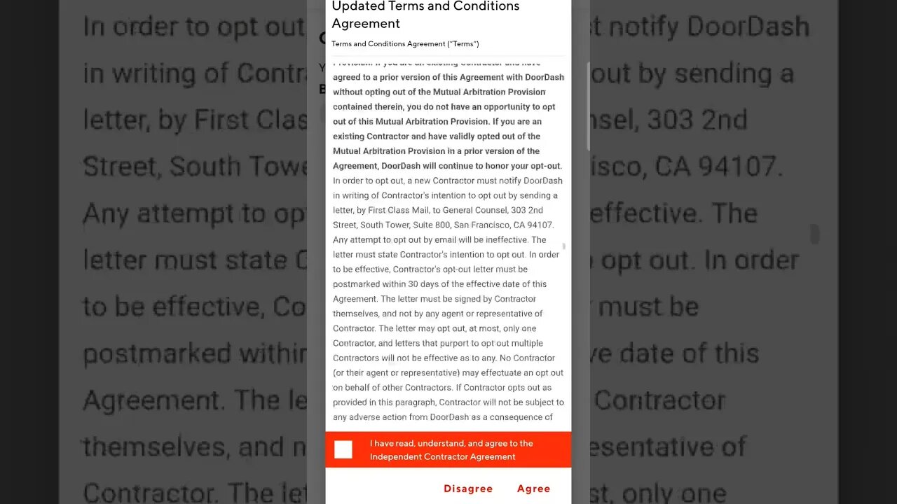 Doordash Independent Contractor Agreement April 2023