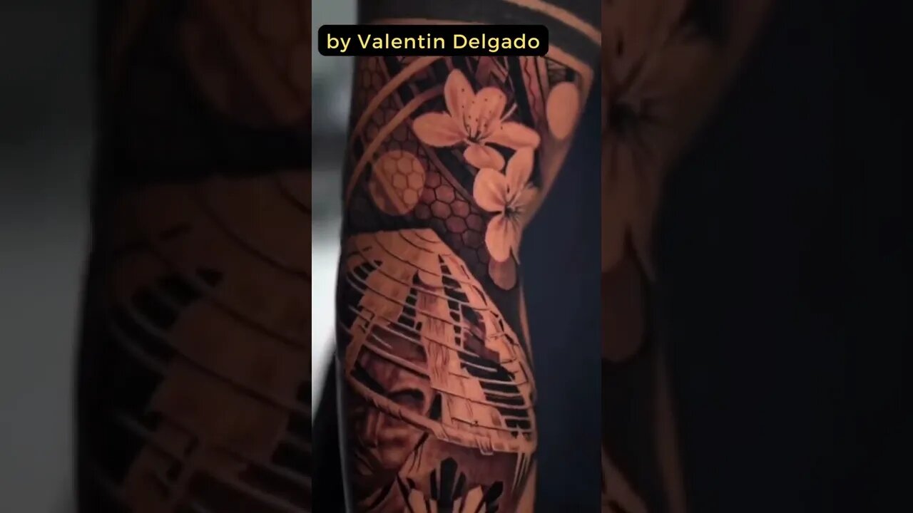 Stunning work by Valentin Delgado #shorts #tattoos #inked #youtubeshorts