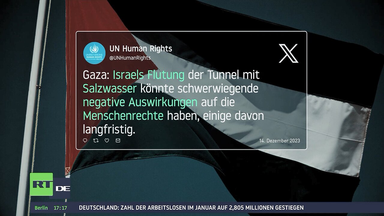 Israel flutet Hamas-Tunnel – UN warnt vor "schwerwiegenden Auswirkungen auf die Menschenrechte"