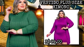 ✳️ VESTIDO PLUS SIZE COM KIMONO ROUPAS FEMININAS