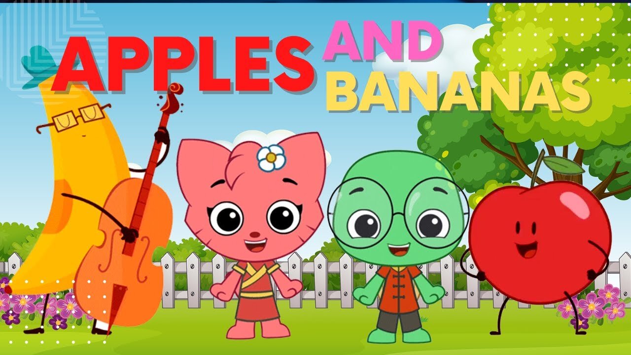 Apples and Bananas Song | Learning Vowels | Nursery Rhymes + Kids Songs