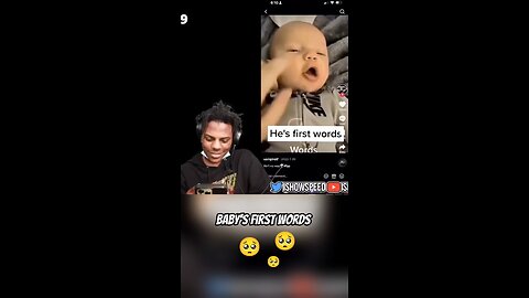 Ishowspeed reacts on baby’s first word 😂 #trending