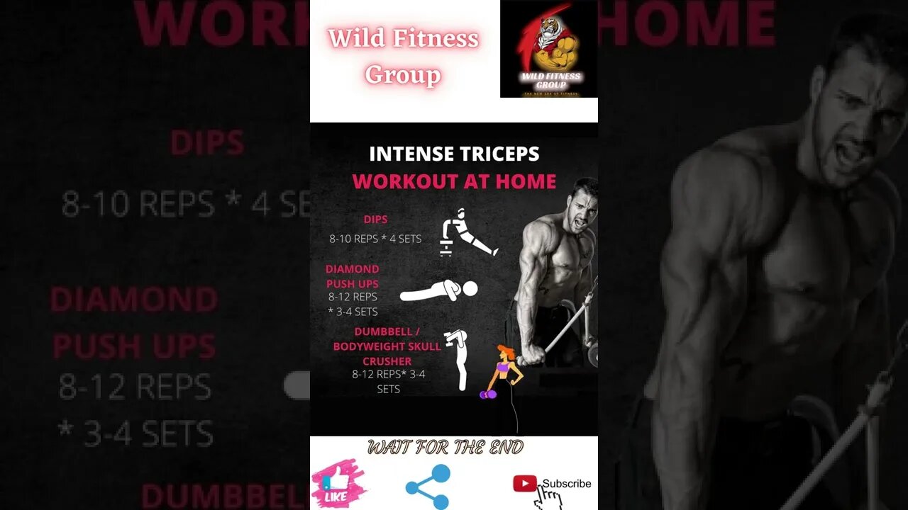 🔥 Intense triceps workout at home🔥#shorts🔥#wildfitnessgroup🔥3 april 2022🔥