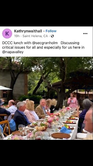 Nancy Pelosi Napa Fundraiser No Masks except for Servers