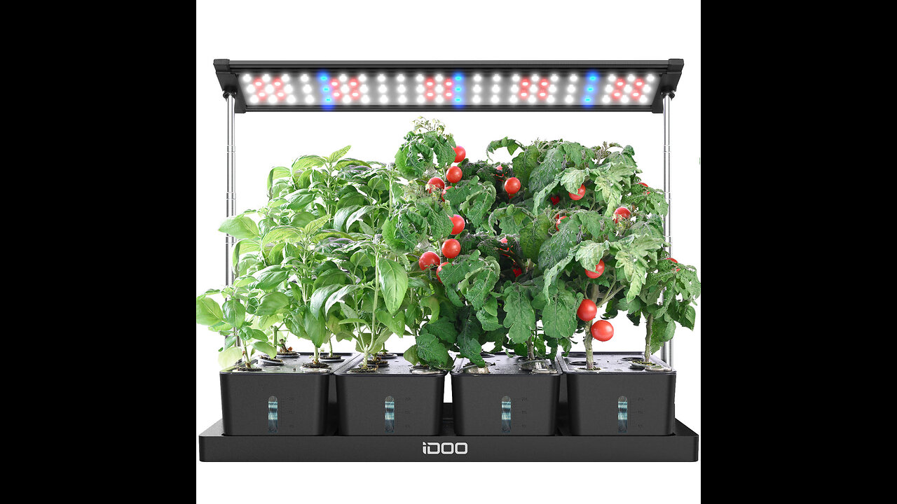 EVERECOO Hydroponics Growing System, 4 Pods Indoor Herb Gardening System with LED Grow Lights,...