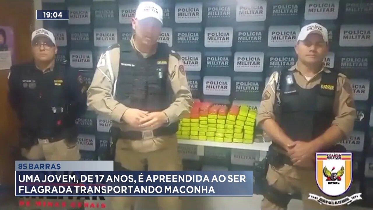 85 Barras: Uma Jovem, de 17 Anos, é Apreendida ao ser Flagrada Transportando Maconha.