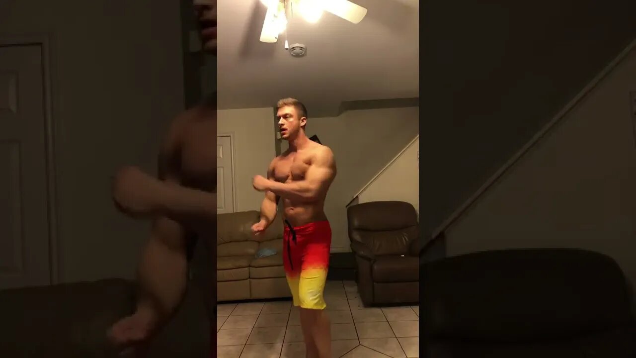 Before my bodybuilding competition