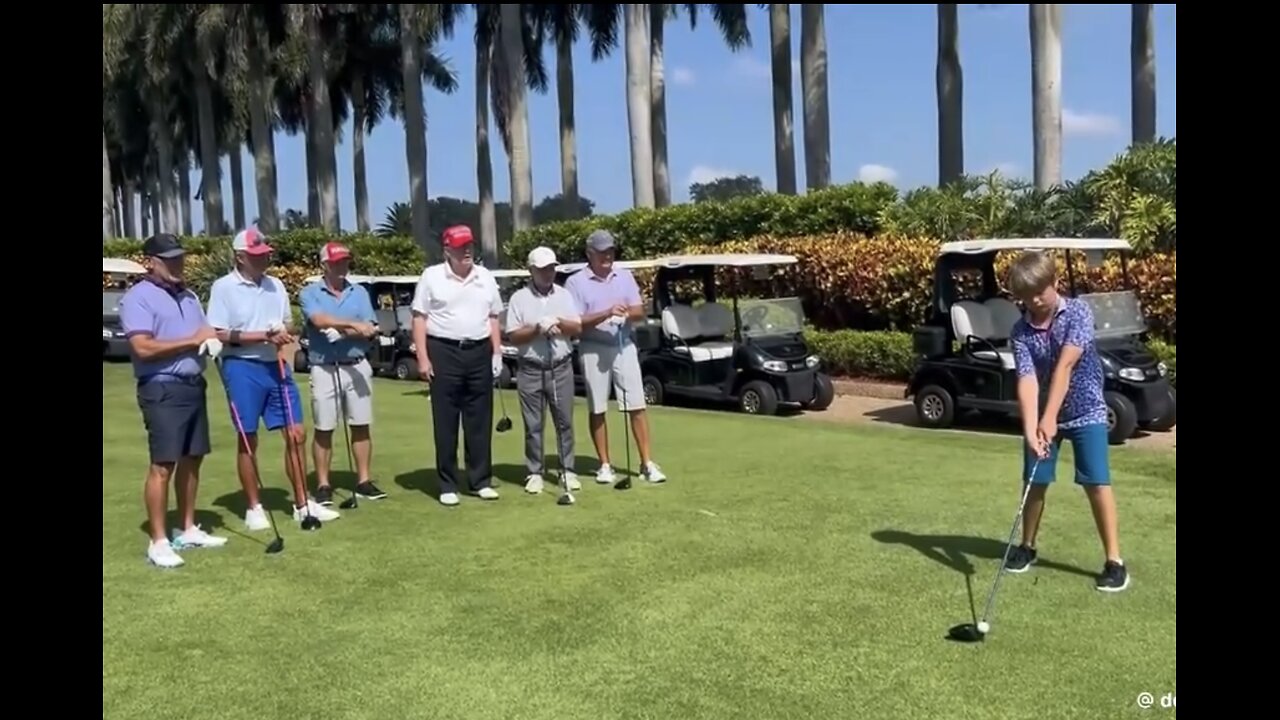 TRUMP❤️🇺🇸🥇🪽GRANDSON PLAY GOLF🤍🇺🇸🛺⛳️🏌️‍♂️🏅AT MAR~A~LAGO💙🇺🇸🏆🏰⭐️