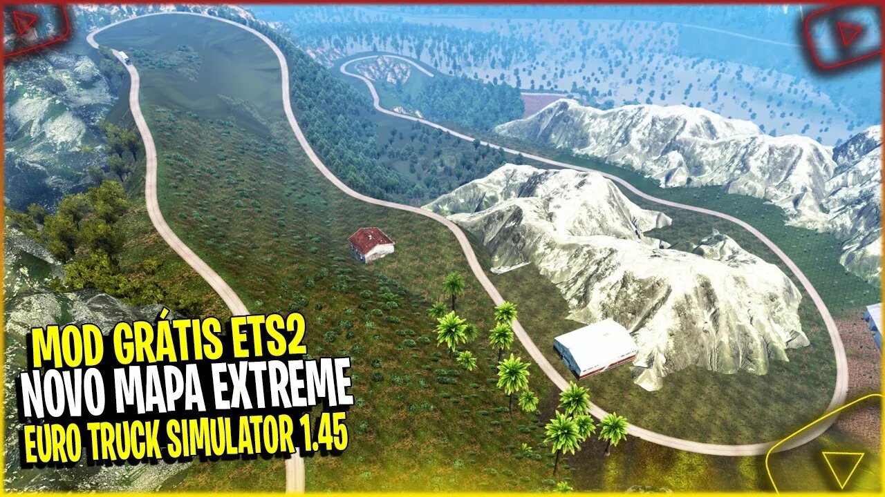 Novo Mapa Extreme Estradas Perigosas para Euro Truck Simulator 2 versão 1.45