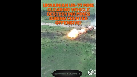 Ukrainian UR77 mine Clearing vehicle clearing mines