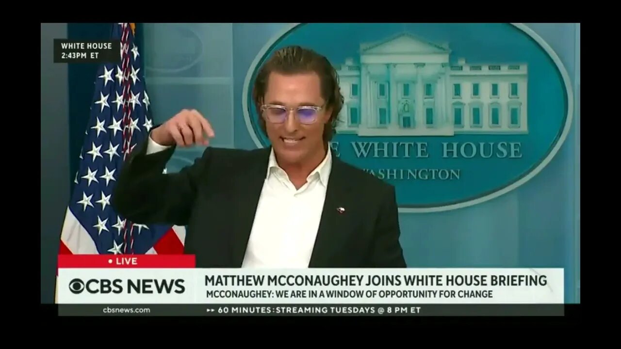 Watch Hollywood actor Matthew McConaughey at the White House pushing for gun control.