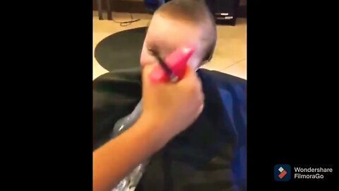 Cute baby loves 1st Haircut💇 #baby #haircut #shorts