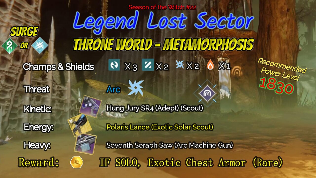 Destiny 2 Legend Lost Sector: Throne World - Metamorphosis on my Strand Titan 9-26-23