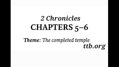 2 Chronicles Chapter 5-6 (Bible Study)
