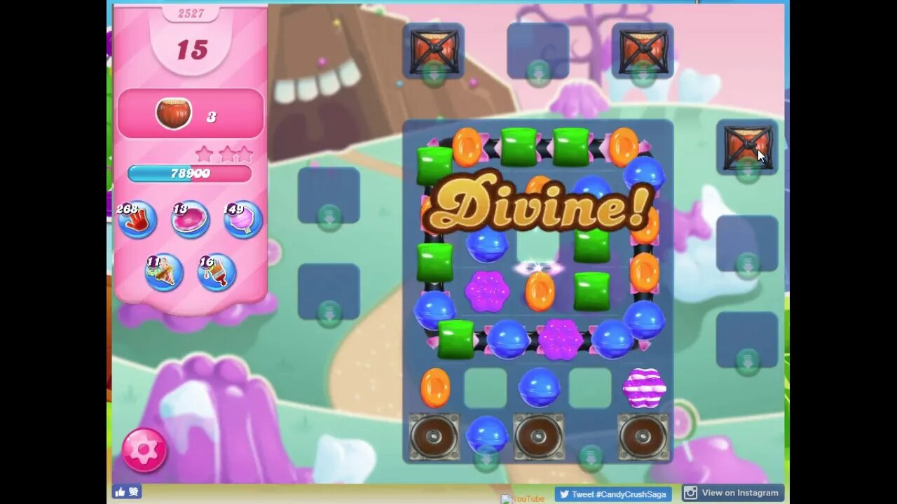 Candy Crush Level 2527 Audio Talkthrough, 1 Star 0 Boosters