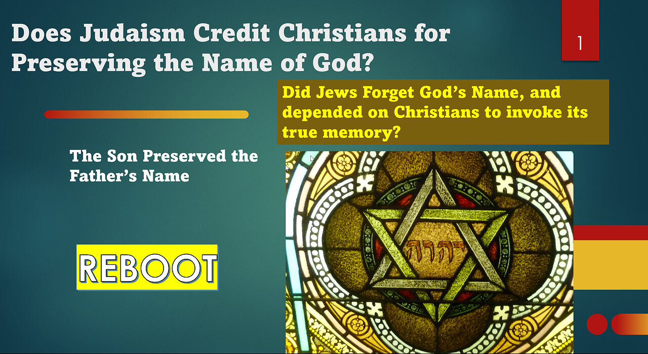 Does Judaism Credit Christianity Preserving the Memory of the Name of God -- YAHWEH?