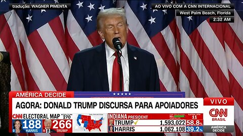 APÓS VITÓRIA DONALD TRUMP FAZ DISCURSO NA FLÓRIDA