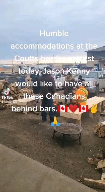 Trying to find comfort at Coutts border protest