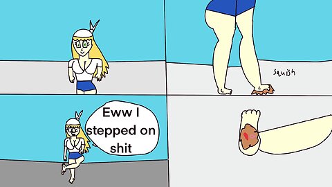 Dawn steps in something undesirable