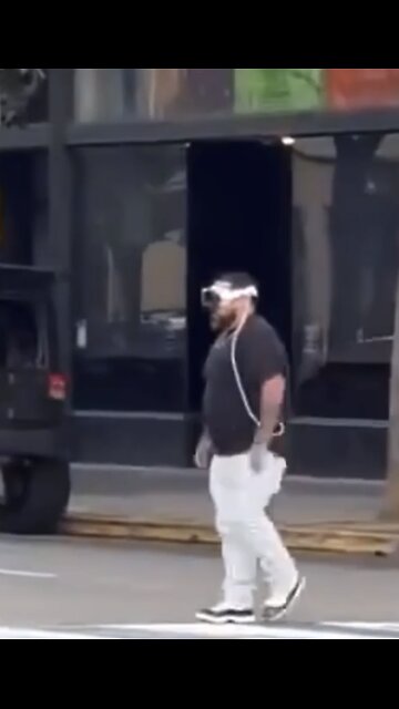 The first Americans spotted wearing the new "Apple Vision" glasses/helmet