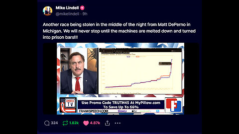 Mike Lindell Truth Post ~Another Race Being Stole in The Middle of The Night~