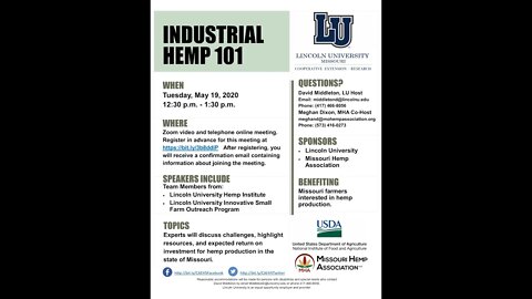 Industrial Hemp 101 Zoom meeting May 19 2020 by LU Hemp Institute