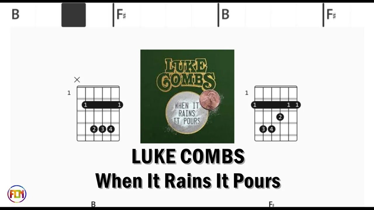 LUKE COMBS When It Rains It Pours - (Chords & Lyrics like a Karaoke) HD