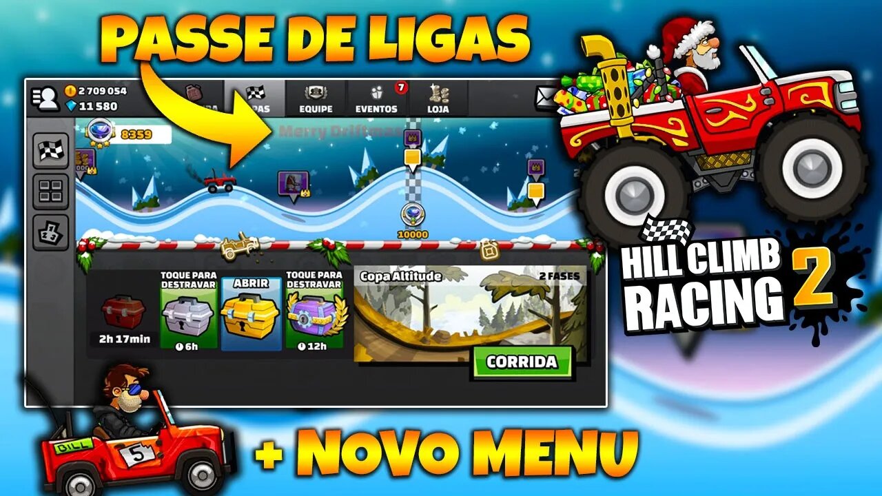 Passe de Ligas e Mudanças nos Menus do Hill Climb Racing 2