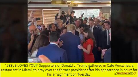 "JESUS LOVES YOU!" Supporters of Donald J. Trump gathered in Cafe Versailles, a restaurant in Miami