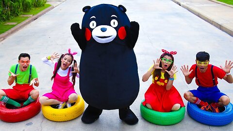 Five Little Babies Jumping on The Bed | Kids Song with Black Bear
