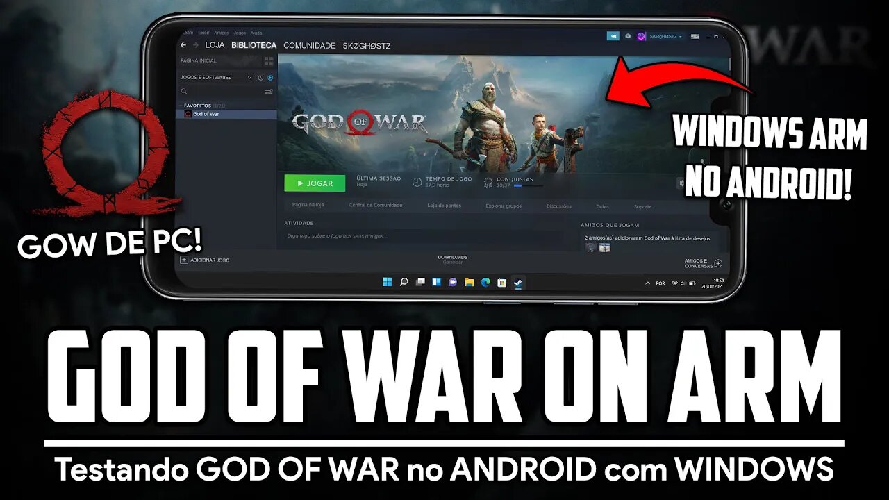 GOD OF WAR DE PC NO ANDROID COM WINDOWS! | God Of WAR no WINDOWS ARM