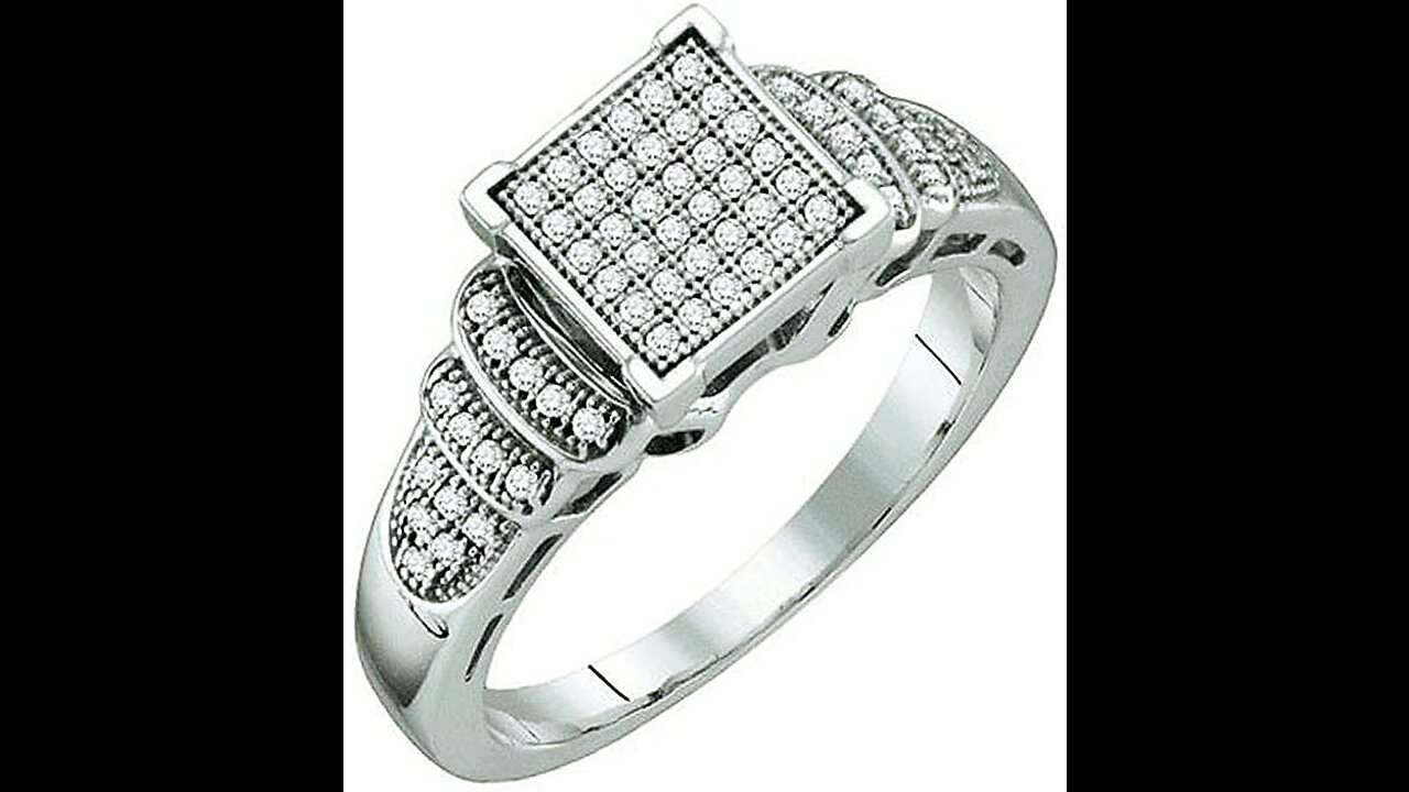 Dazzlingrock Collection 0.13 Carat (ctw) Round White Diamond Ladies Micro Pave Bridal Engagemen...