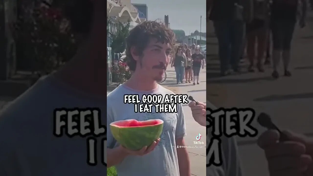 Is Watermelon The Best Fruit? This Guy Thinks So! #fyp #watermelon #fruit #streetinterview #foodtok