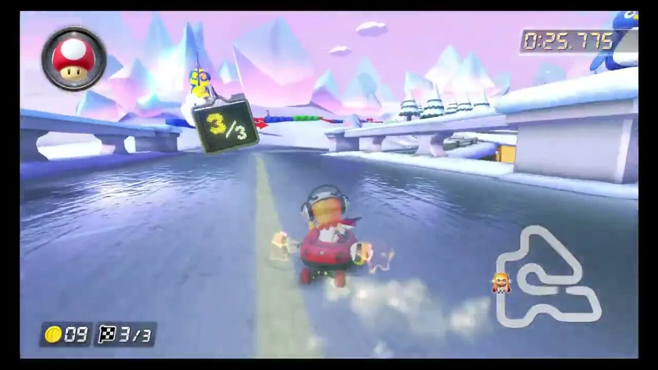 Mario Kart 8 Deluxe DLC Time Trials - GBA Snow Land (200cc) - 1:18.721