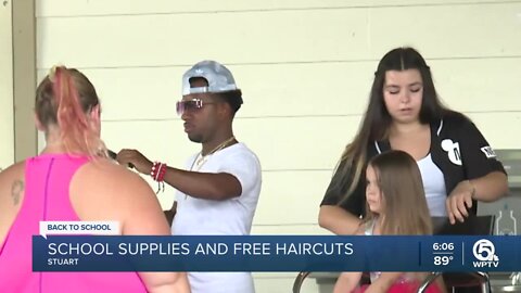 Free haircuts and school supplies given away in Stuart