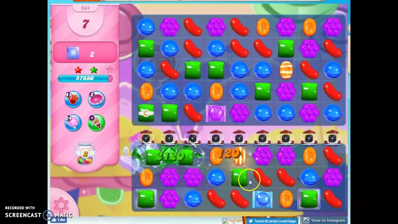 Candy Crush Level 634 Audio Talkthrough, 3 Stars 0 Boosters