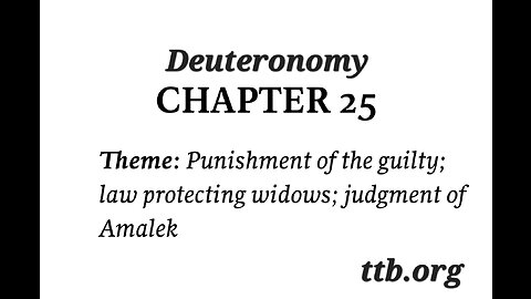 Deuteronomy Chapter 25 (Bible Study)