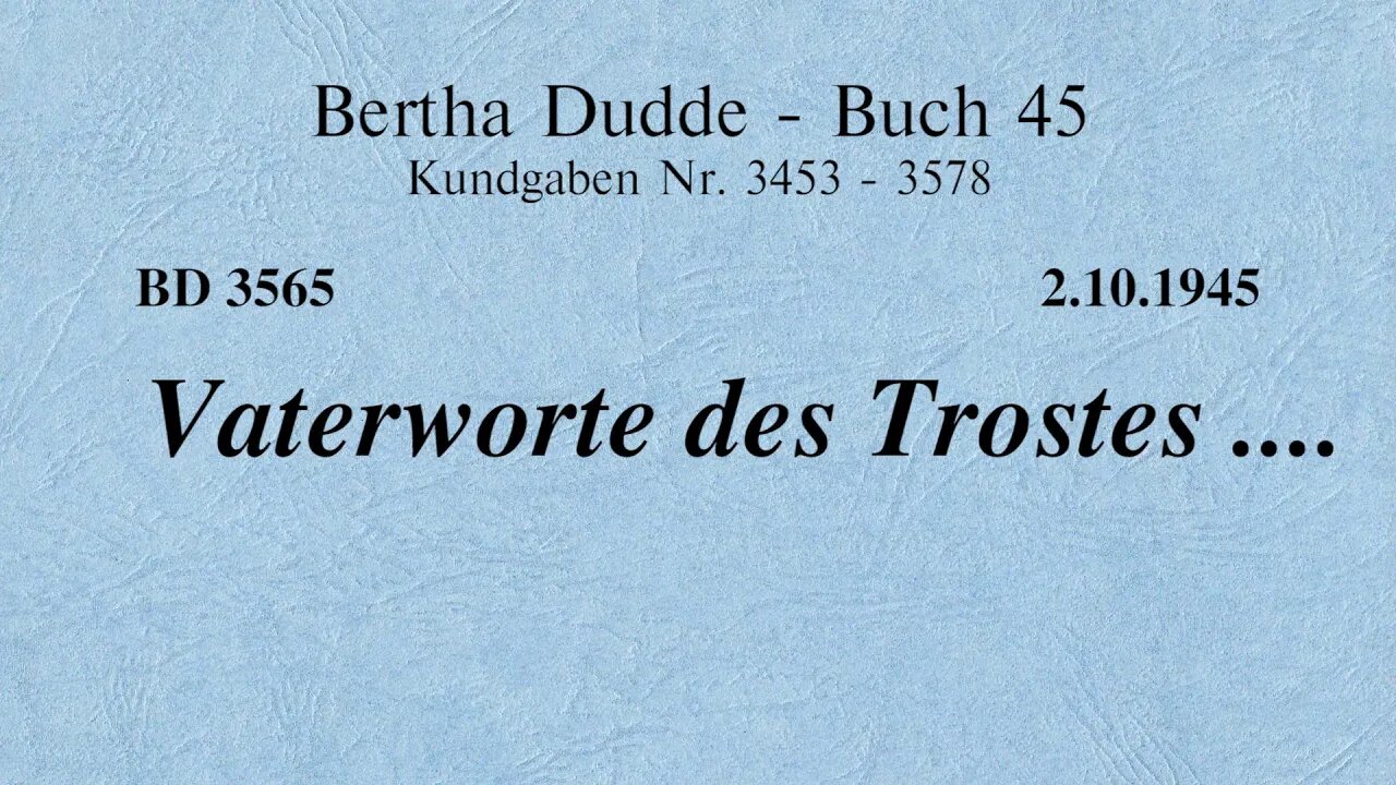 BD 3565 - VATERWORTE DES TROSTES ....