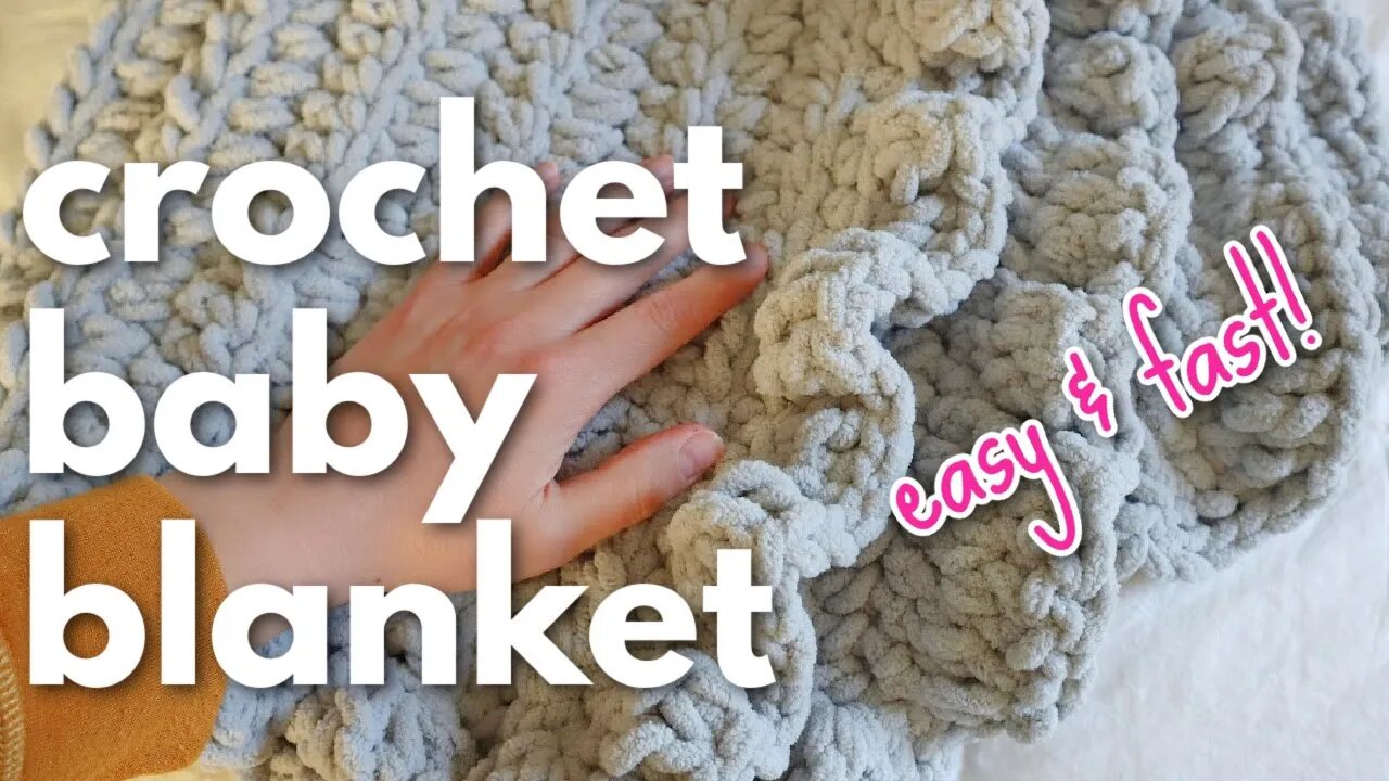 Chunky Crochet Baby Blanket Pattern (with Easy Ruffle Border!)