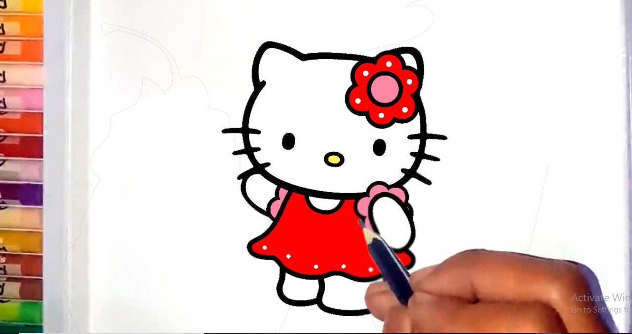 How to Draw and Draw Characters Using Oil Patel, Anime Hello Kitty Characters in an Easy and Simple Way